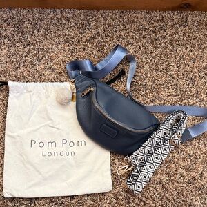 Pom Pom London slate blue bum bag  Crossbody